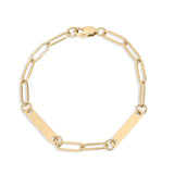 Engravable Paperclip 2 Bar ~ Gold Bracelet