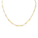 Engravable Paperclip 3 Bar ~ Gold Necklace