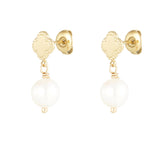 Clover Pearl ~ Gold Earrings