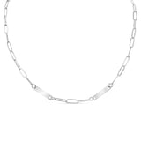 Engravable Paperclip 2 Bar ~ Silver Necklace