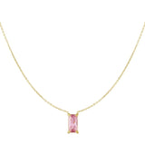 Sleek Sparkle ~ Gold/Pink Necklace