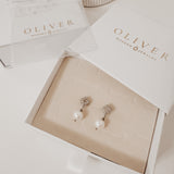 Clover Pearl ~ Silver Earrings