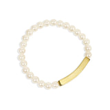 Engravable Pearl ~ Gold Bracelet