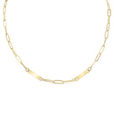 Engravable Paperclip 2 Bar ~ Gold Necklace