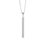 Engravable 4 Sided Vertical Bar ~ Silver Necklace