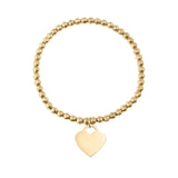 Engravable Beaded Heart ~ Gold Bracelet