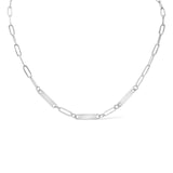 Engravable Paperclip 3 Bar ~ Silver Necklace