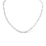 Engravable Paperclip Bar ~ Silver Necklace