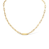 Engravable Paperclip Bar ~ Gold Necklace