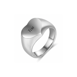 Engravable Heart ~ Silver Signet Ring