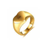 Engravable Heart ~ Gold Signet Ring