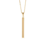 Engravable 4 Sided Vertical Bar ~ Gold Necklace