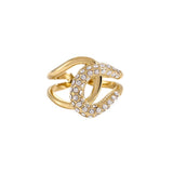 Half Diamond Twist ~ Gold Ring