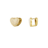 Diamond Hearts ~ Gold Earrings