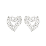 Sparkly Hearts ~ Silver Earrings