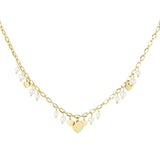 Hearts & Pearls ~ Gold Necklace