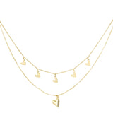 Double Hearts ~ Gold Necklace